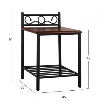ΚΟΜΟΔΙΝΟ SUZIE HM388 ΑΠΟ ΜΕΤΑΛΛΟ ΚΑΙ ΞΥΛΟ 45x35x48-61Y εκ.