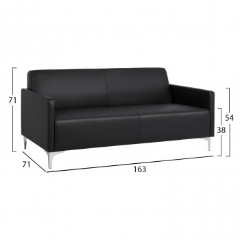 ΣΕΤ 2 ΤΜΧ ΚΑΝΑΠΕΣ 3ΘΕΣΙΟΣ ΚΑΙ 2ΘΕΣΙΟΣ NELLIE HM11274.01 ΜΑΥΡΟ ΧΡΩΜΑ