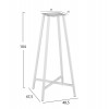 ΒΑΣΗ ΜΠΑΡ ΤΕΣΣΕΡΑ ΠΟΔΙΑ TS952 ΛΕΥΚΗ 48.5x47.5x104 cm.