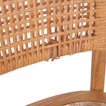ΚΑΡΕΚΛΑ ΞΥΛΙΝΗ LIBERTY ΜΕ ΠΛΕΞΗ RATTAN ΣΕ ΦΥΣΙΚΗ ΑΠΟΧΡΩΣΗ HM8752.01 49x54x89 εκ.