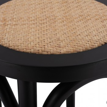 ΣΚΑΜΠΟ ΞΥΛΙΝΟ FAYE ΑΠΟ ΟΞΙΑ ΜΑΥΡΟ ΜΕ ΨΑΘΑ Φ36Χ70 HM8751.02
