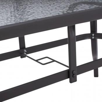ΤΡΑΠΕΖΙ BRUNO 150X90Χ75Υεκ. ΜΕΤΑΛΛΙΚΟ ΟΡΘΟΓΩΝΙΟ ΓΚΡΙ ΜΕ ΤΡΥΠΑ ΟΜΠΡΕΛΑΣ Φ38  HM5145.11