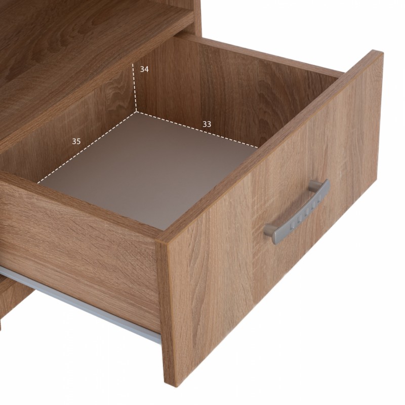 ΚΟΜΟΔΙΝΟ ΜΕ ΣΥΡΤΑΡΙ ADLER HM2431.01 ΜΕΛΑΜΙΝΗ SONAMA OAK 45x40x48Υεκ.