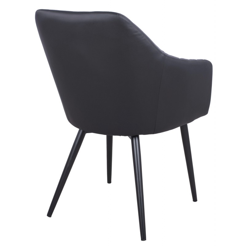 ΠΟΛΥΘΡΟΝΑΚΙ CHARLES HM8522.01 ΜΕ ΥΦΑΣΜΑ ΣΚΟΥΡΟ ΓΚΡΙ PU ΜΑΥΡΟ 57x63x83Υ εκ.
