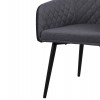 ΠΟΛΥΘΡΟΝΑΚΙ CHARLES HM8522.01 ΜΕ ΥΦΑΣΜΑ ΣΚΟΥΡΟ ΓΚΡΙ PU ΜΑΥΡΟ 57x63x83Υ εκ.