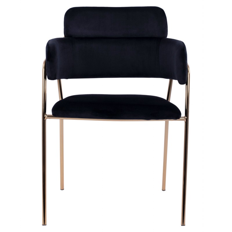 ΠΟΛΥΘΡΟΝΑΚΙ KELSO HM8521.04 ΒΕΛΟΥΔΟ ΜΑΥΡΟ & ΕΠΙΧΡΥΣΟ ΠΟΔΙ 52,5x52x80Υ εκ.