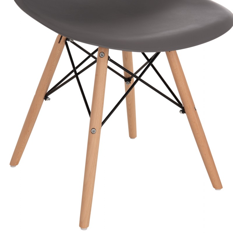 ΚΑΡΕΚΛΑ ΜΕ ΞΥΛΙΝΑ ΠΟΔΙΑ ΚΑΙ ΚΑΘΙΣΜΑ TWIST PP ΓΚΡΙ HM8460.10 46x50x82 εκ.