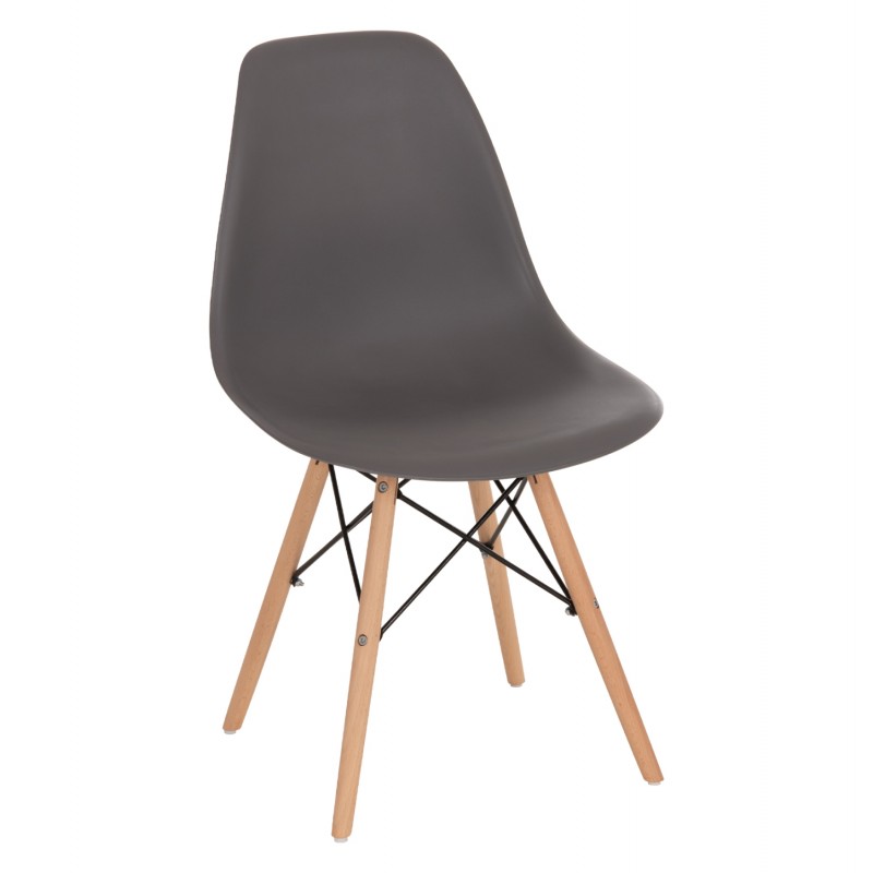 ΚΑΡΕΚΛΑ ΜΕ ΞΥΛΙΝΑ ΠΟΔΙΑ ΚΑΙ ΚΑΘΙΣΜΑ TWIST PP ΓΚΡΙ HM8460.10 46x50x82 εκ.