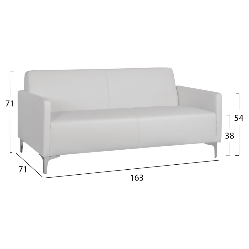ΚΑΝΑΠΕΣ 3ΘΕΣΙΟΣ NELLIE HM3159.32 ΜΕ ΛΕΥΚΟ PU 163x71x71Υ εκ.