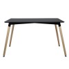 ΤΡΑΠΕΖΙ HM8697.02 MINIMAL, μαύρο MDF, ξύλινα πόδια οξιά, 160Χ90X74Υεκ.