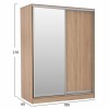 ΝΤΟΥΛΑΠΑ 2ΦΥΛΛΗ 180X60X210Υεκ. ΣΥΡΟΜΕΝΗ ΜΕ ΚΑΘΡΕΠΤΗ SONAMA OAK HM2437