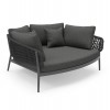 DAYBED 2ΘΕΣΙΟ ΣΕΙΡΑ CAMELLIA HM6217.01 ΣΚΟΥΡΟ ΓΚΡΙ ΑΛΟΥΜΙΝΙΟ-P.E.ΣΧΟΙΝΙ-OLEFIN 164x144x70Υεκ.