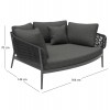 DAYBED 2ΘΕΣΙΟ ΣΕΙΡΑ CAMELLIA HM6217.01 ΣΚΟΥΡΟ ΓΚΡΙ ΑΛΟΥΜΙΝΙΟ-P.E.ΣΧΟΙΝΙ-OLEFIN 164x144x70Υεκ.