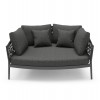 DAYBED 2ΘΕΣΙΟ ΣΕΙΡΑ CAMELLIA HM6217.01 ΣΚΟΥΡΟ ΓΚΡΙ ΑΛΟΥΜΙΝΙΟ-P.E.ΣΧΟΙΝΙ-OLEFIN 164x144x70Υεκ.