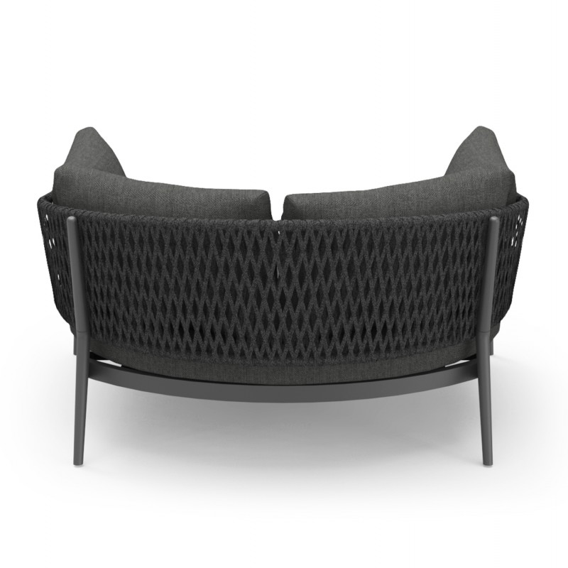 DAYBED 2ΘΕΣΙΟ ΣΕΙΡΑ CAMELLIA HM6217.01 ΣΚΟΥΡΟ ΓΚΡΙ ΑΛΟΥΜΙΝΙΟ-P.E.ΣΧΟΙΝΙ-OLEFIN 164x144x70Υεκ.