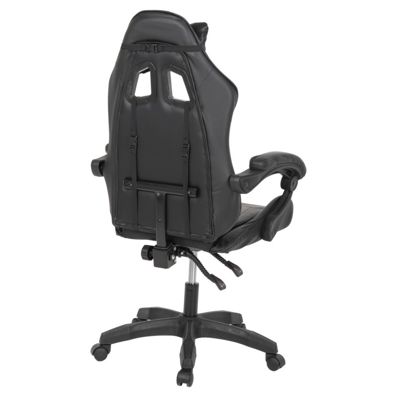 ΠΟΛΥΘΡΟΝΑ GAMING EFFRON HM1186.02 PU ΣΕ ΜΑΥΡΟ ΧΡΩΜΑ 64x61x118Yεκ.