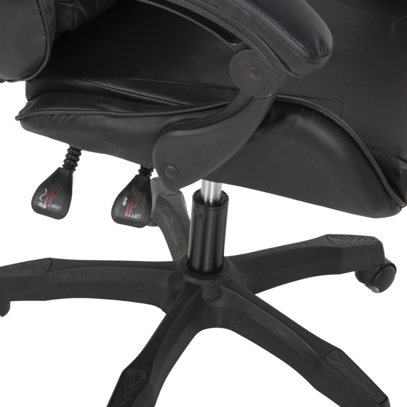 ΠΟΛΥΘΡΟΝΑ GAMING EFFRON HM1186.02 PU ΣΕ ΜΑΥΡΟ ΧΡΩΜΑ 64x61x118Yεκ.