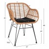 ΠΟΛΥΘΡΟΝΑ ALLEGRA ΕΠΑΓΓΕΛΜ. ΜΕΤΑΛΛΙΚΗ RATTAN ΜΠΕΖ & ΜΑΥΡΟ ΜΑΞΙΛΑΡΙ HM5450.11 57x58,5x81 εκ.