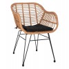 ΠΟΛΥΘΡΟΝΑ ALLEGRA ΕΠΑΓΓΕΛΜ. ΜΕΤΑΛΛΙΚΗ RATTAN ΜΠΕΖ & ΜΑΥΡΟ ΜΑΞΙΛΑΡΙ HM5450.11 57x58,5x81 εκ.