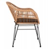 ΠΟΛΥΘΡΟΝΑ ALLEGRA ΕΠΑΓΓΕΛΜ. ΜΕΤΑΛΛΙΚΗ RATTAN ΜΠΕΖ & ΜΑΥΡΟ ΜΑΞΙΛΑΡΙ HM5450.11 57x58,5x81 εκ.