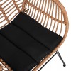 ΠΟΛΥΘΡΟΝΑ ALLEGRA ΕΠΑΓΓΕΛΜ. ΜΕΤΑΛΛΙΚΗ RATTAN ΜΠΕΖ & ΜΑΥΡΟ ΜΑΞΙΛΑΡΙ HM5450.11 57x58,5x81 εκ.