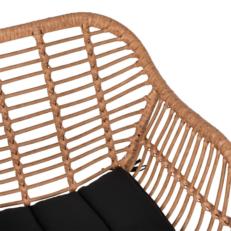 ΠΟΛΥΘΡΟΝΑ ALLEGRA ΕΠΑΓΓΕΛΜ. ΜΕΤΑΛΛΙΚΗ RATTAN ΜΠΕΖ & ΜΑΥΡΟ ΜΑΞΙΛΑΡΙ HM5450.11 57x58,5x81 εκ.