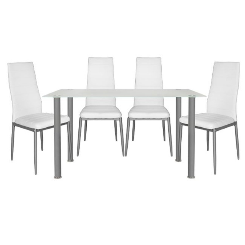 ΣΕΤ ΤΡΑΠΕΖΑΡΙΑ 5ΤΜΧ ΤΡΑΠΕΖΙ ALAN 120X70X75 & LADY ΛΕΥΚΕΣ HM10061.11