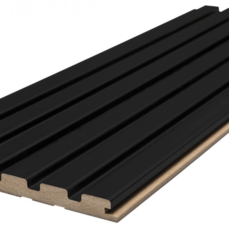 MDF PANEL ΜΕ 3D ΠΗΧΑΚΙΑ 505090 BEAT ST 16/119/2750mm BLACK NewPlan