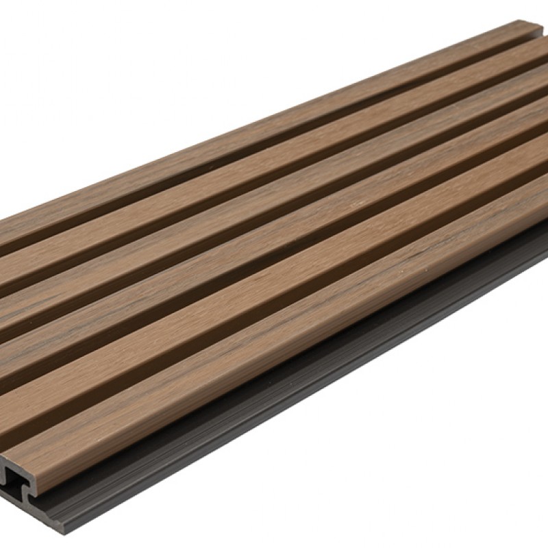 WPC PANEL 2ης ΓΕΝΙΑΣ ΜΕ 3D ΠΗΧΑΚΙΑ 25/147.5mm TEAK 5510 NewPlan