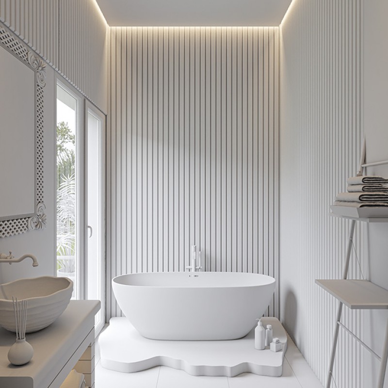 PS PANEL  ΜΕ 3D ΠΗΧΑΚΙΑ 01 RESIDENCE 21/122 mm WHITE NewPlan