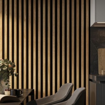 PS PANEL ΜΕ 3D ΠΗΧΑΚΙΑ F4 PIANO 12/122/2900mm NAT.OAK/BLACK NewPlan