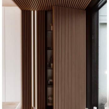 PS PANEL  ΜΕ 3D ΠΗΧΑΚΙΑ 08 RESIDENCE 21/122 mm DARK BROWN OAK NewPlan