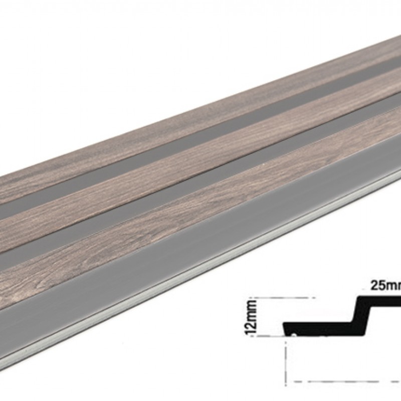 PS PANEL ΜΕ 3D ΠΗΧΑΚΙΑ 00 PIANO 12/122/2900mm WALNUT/DARK GREY NewPlan